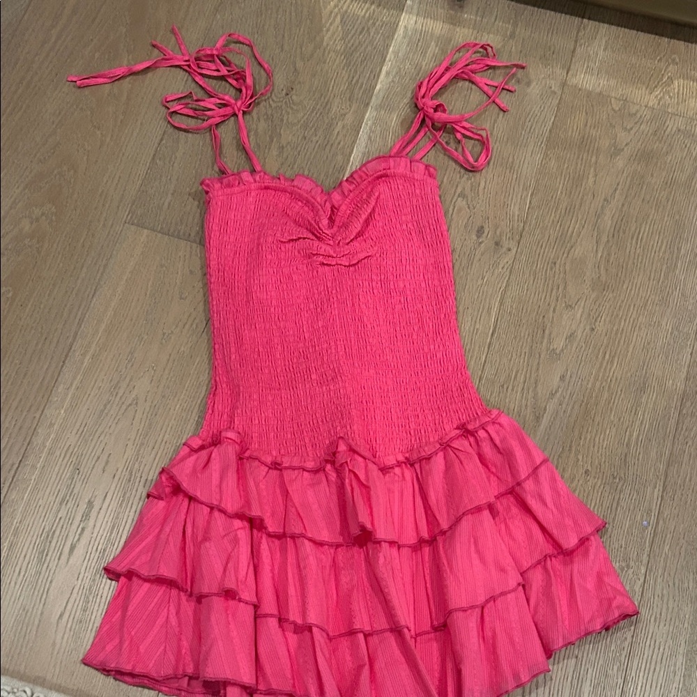 Pink Katie J Ruffle Mini Dress